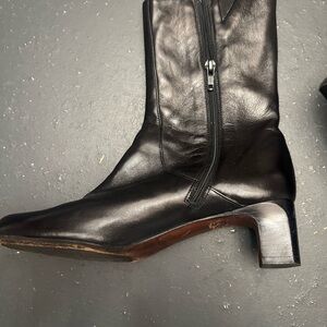 Cole Haan Black Leather Heeled Boots